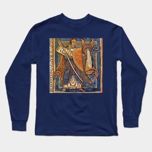 ST. MICHAEL ARCHANGEL WITH DRAGON Antique Tapestry Long Sleeve T-Shirt